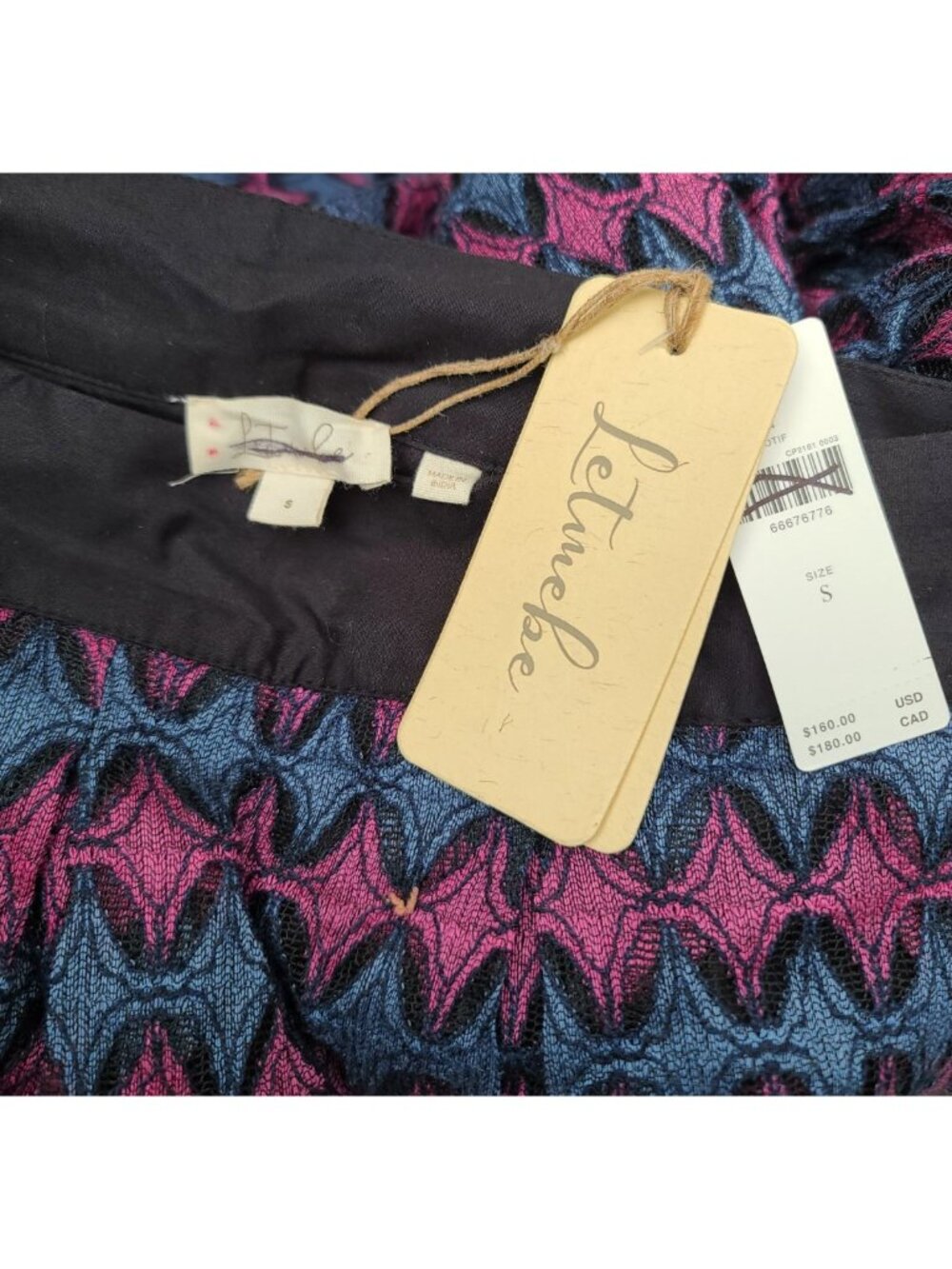 Anthropologie X Let Me Be Textured Maxi Skirt Sz S Blue Purple Lined Dressy NWT - Picture 3 of 11